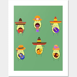 Cute Avocado Mariachi Posters and Art